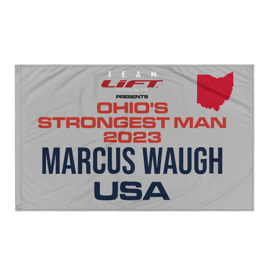 OFFICIAL OHIO'S STRONGEST MAN Marcus Waugh Flag